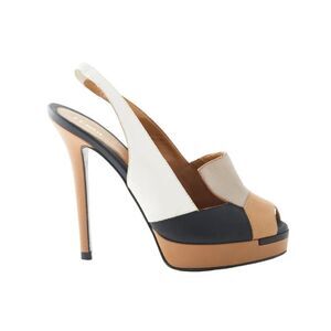 Fendi Leather Peep Toe Slingback Sandals - '10s